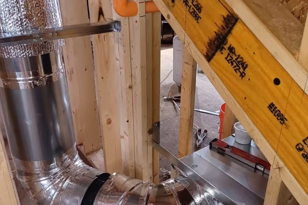 duct installation in new home construction in brownsville tx